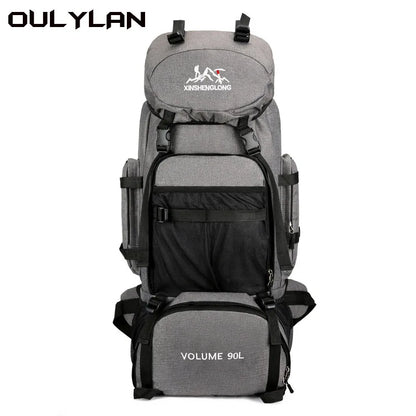 Oulylan 90-liter Camping Extra Large Large Capacity Traveling Luggage Bag with Water Splashing Prevention Backpack