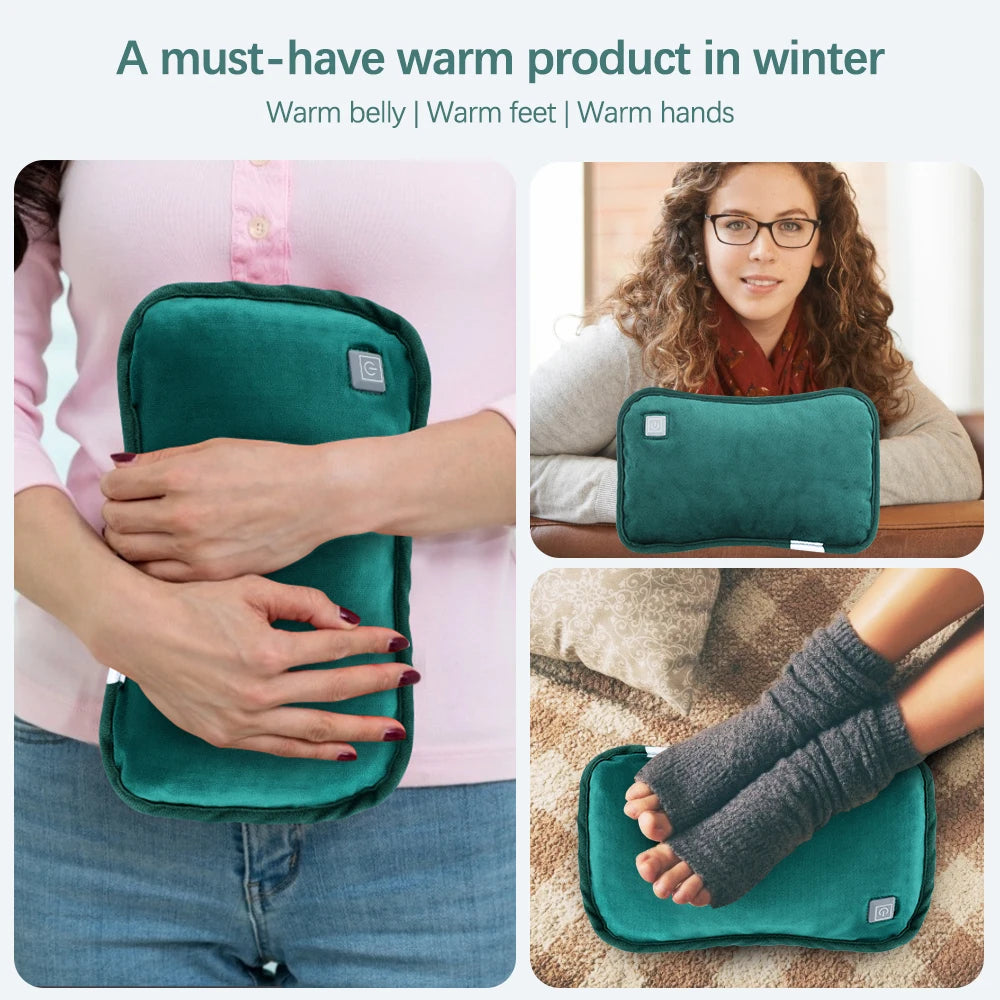 Hand Warmer Electric USB Heater Graphene Heating Flannel Warmer Bag Winter Hand Warmer Feet Warm Belly Portable Foldable Office