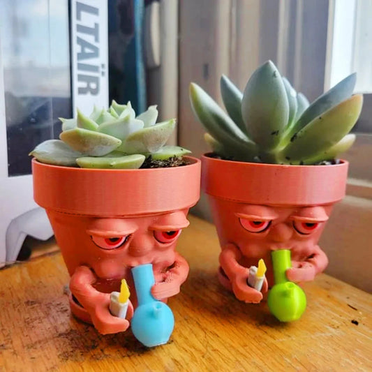 Mini Small Size Creative Flower Pot Face Shape Pot Holding Pipe Succulents Planter Personalized Flowerpot Interior Home Decor