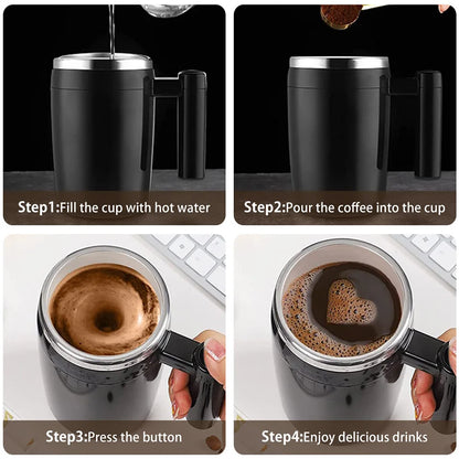 Automatic Self Stirring Magnetic Mug Rechargeable Stir Cup Stainless Steel Coffee Mixing Cup Blender Smart Mixer Thermal Cup