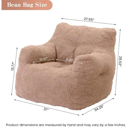 Fluffy Lazy Sofa Furniture Bean Bag Sofa With Tufted Soft Filling Puff Nest Comfortable BeanBag Chair With Memory Foam Sofas