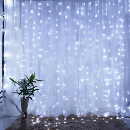 1pc Curtain String Lights, USB Powered Fairy Lights, 8 Lighting Modes With Remote Control,Christmas New Year Home Decoration