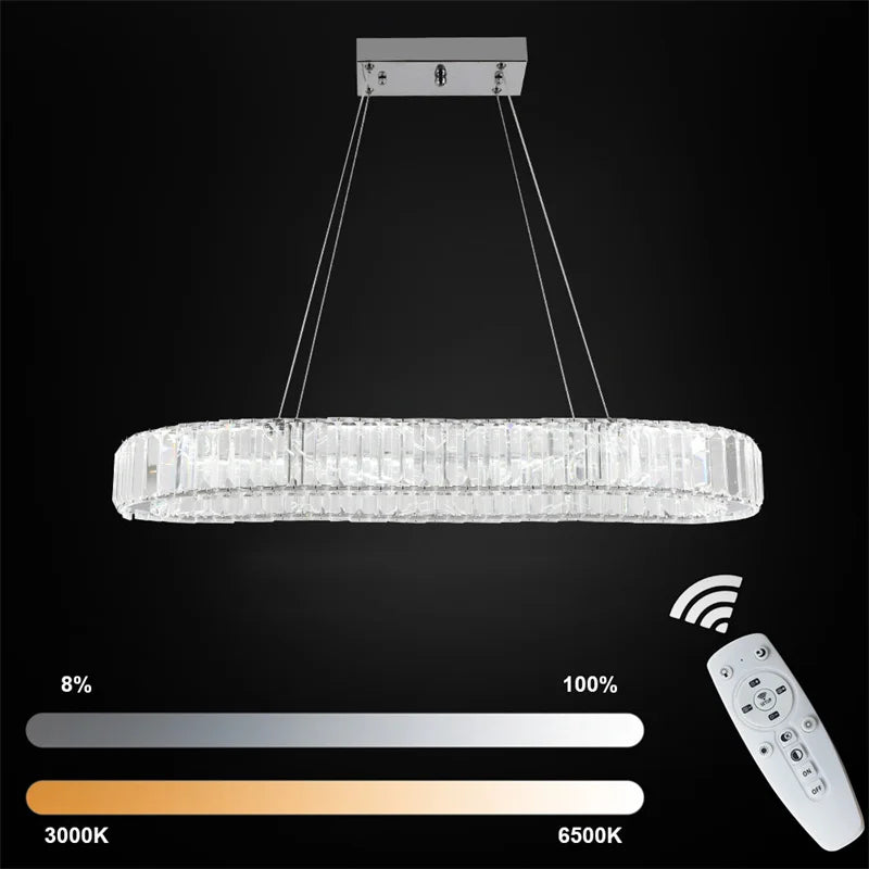 Modern Crystal Chandelier Dining Room Decor Pendant Hanging Light Fixtures For Living Room Ceiling Lamp Lustre Home Decoration