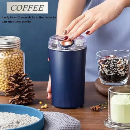 Mini stainless steel Electric Coffee Bean Grinder, Portable Grinder, Herbs Salt Pepper Spices Nuts Grains Powder Crusher