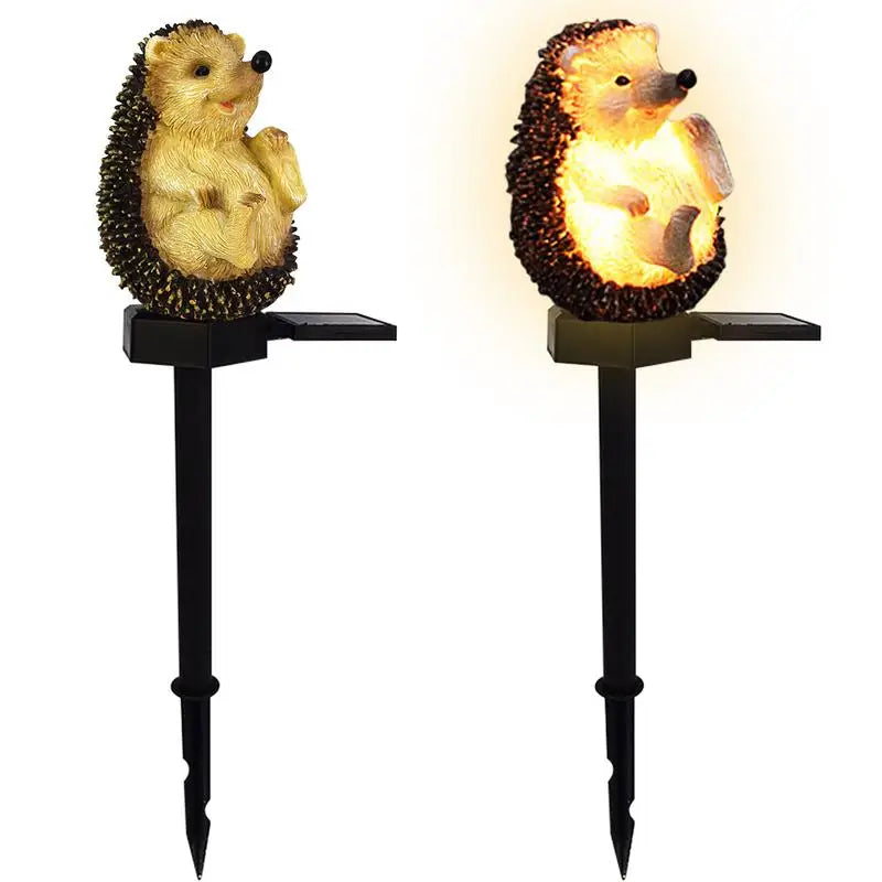 Garden Light Ornaments Hedgehog Shaped Solar Light Stakes Waterproof Animal Figurine Solar Lamp Stakes For Garden Yard Lawn