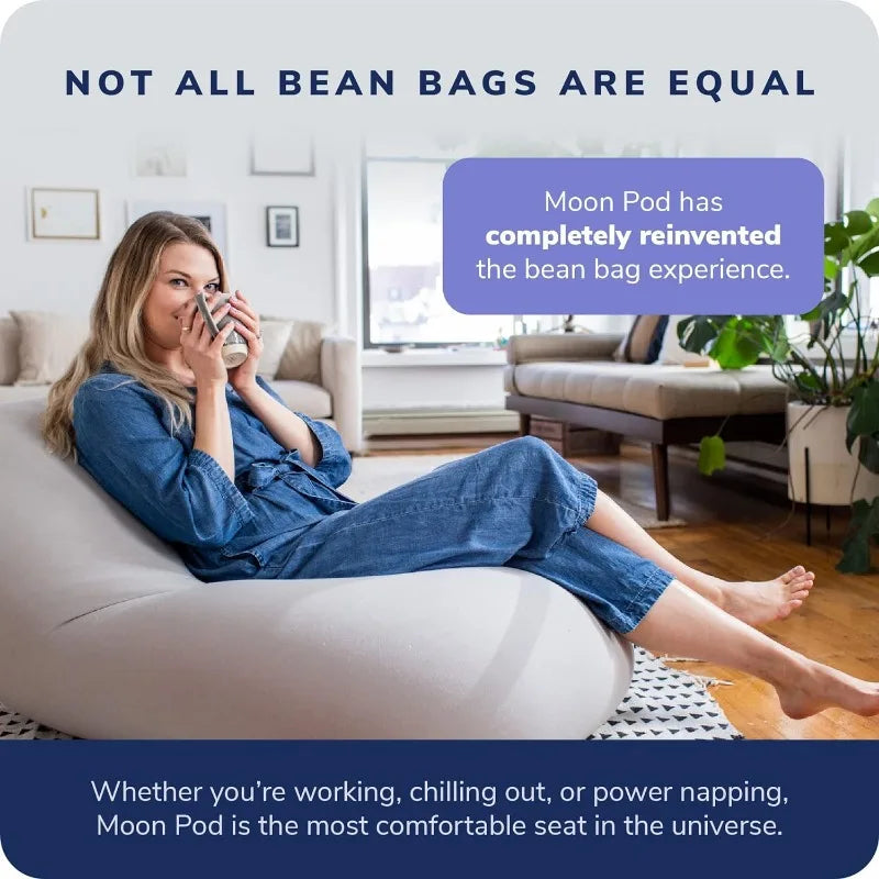 Moon Pod Bean Bag Chairs for Adults, Comfort & All Day Deep Relaxation – Ultra Soft Ergonomic Support