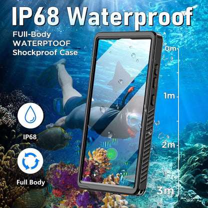 IP68 Shellbox Waterproof Case For Samsung Galaxy S24 S23 S22 Ultra FE A54 A14 A34 5G Metal Aluminum Swimming Phone Luxury Cover