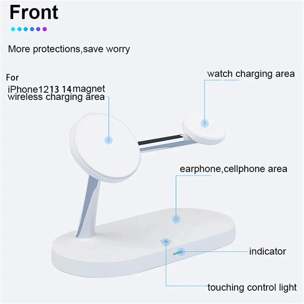 3 in 1 macsafe Magnetic Wireless Charger Stand for iPhone 15 14 13 Pro Max Apple Watch 8 7 Airpods Pro 2 3 Fast Charging Station