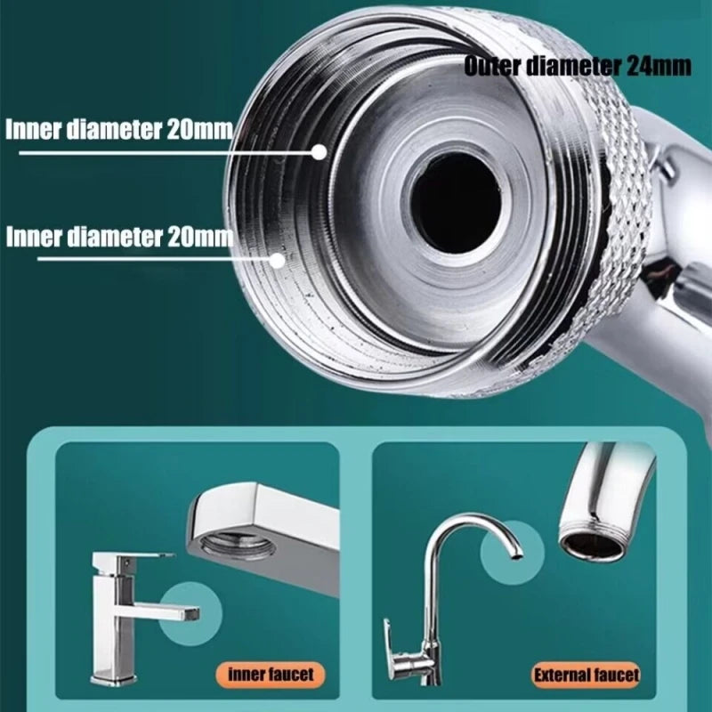 All Metal Rotation Faucet Sprayer Head for Extender