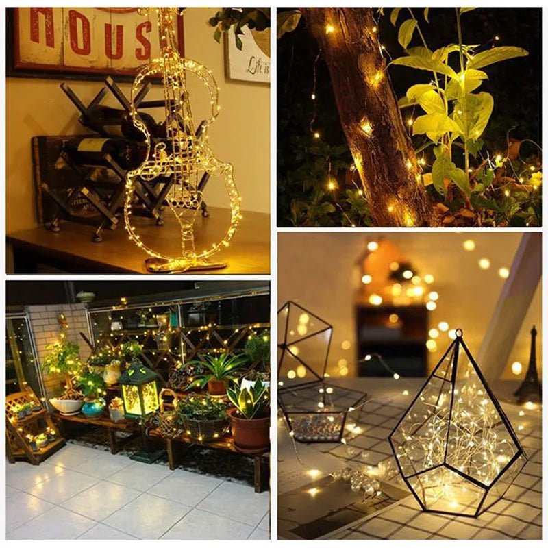 Led Fairy Lights Copper Wire String 1/2/5M Holiday Outdoor Lamp Garland For Christmas Tree Wedding Party Decoration