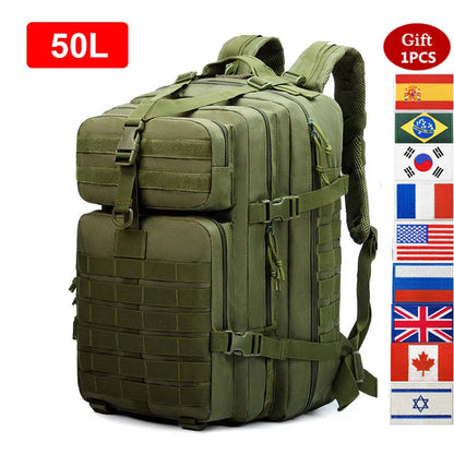 Oulylan Military Backpack 50L Large Capacity Camping Men Rucksacks Tactical Hunting Nylon Bag For Sport Trekking Waterproof Pack