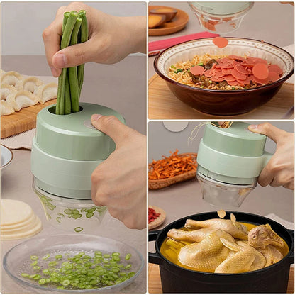 Portable Electric Vegetable Chopper Wireless Food Processor Garlic Chopper Pepper Chili Onion Ginger Mud Masher Cutter Slicer