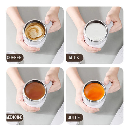 Self Stirring Milk Fruits Mixing Cup New 380ml Automatic Magnetic Coffee Mug Electric Stainless Steel Lazy Rotating Water Bottle