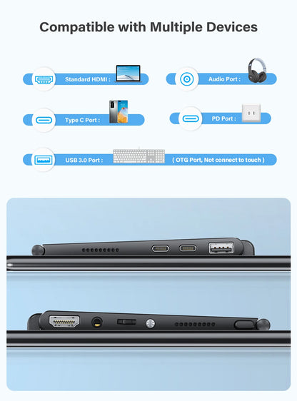 UPERFECT y 15.6 FHD USB 3.1 Type-C Portable Monitor 1080P Touch Screen IPS Second Display With Adjustment Smart Stand For Laptop