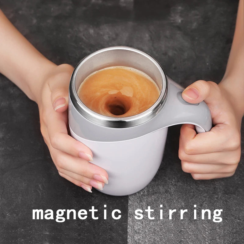 Self Stirring Milk Fruits Mixing Cup New 380ml Automatic Magnetic Coffee Mug Electric Stainless Steel Lazy Rotating Water Bottle