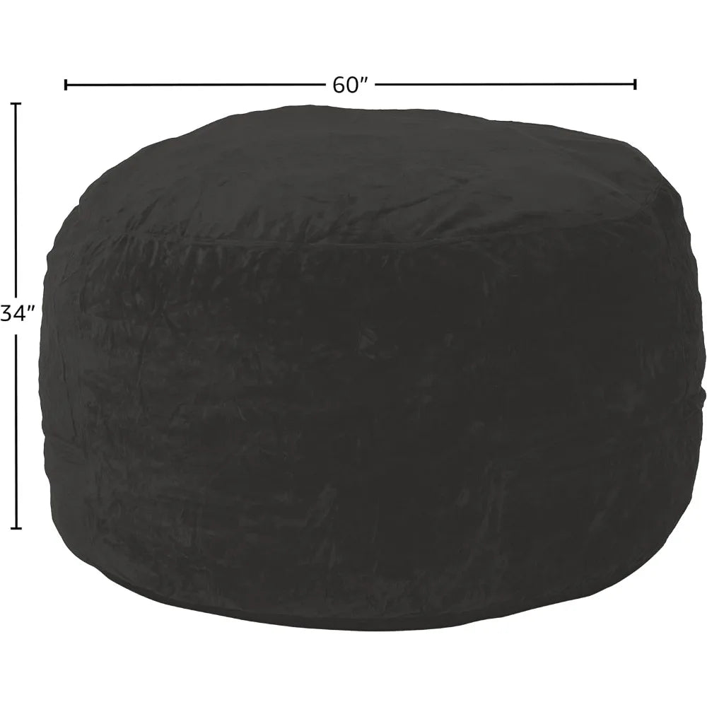 Sack Bean Bag Chair: Giant 5' Memory Foam Furniture Bean Bag - Big Sofa with Soft Micro Fiber Cover - Charcoal