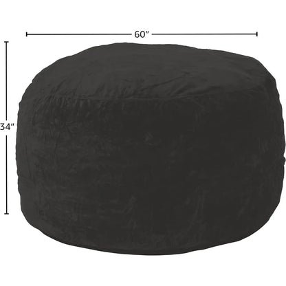 Sack Bean Bag Chair: Giant 5' Memory Foam Furniture Bean Bag - Big Sofa with Soft Micro Fiber Cover - Charcoal