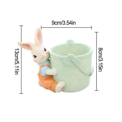 Rabbit Plant Pots Cartoon Easter Resin Flower Pot Free-Standing Planter Garden Potted Plant Supplies Cute Planter For Cactus