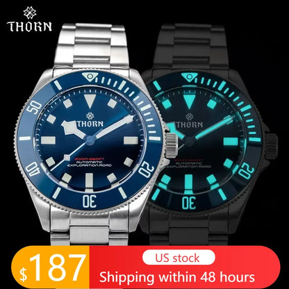 THORN 39mm Homage Titanium Watch For Men Vintage PT5000 Movement Automatic Sapphire Crystal C3 Super Luminous 200M Waterproof