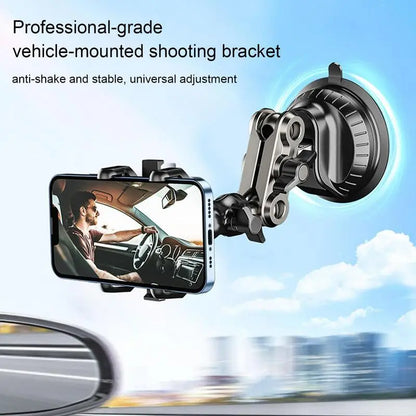 Car Phone Holder for Photography with Strong Suction Cup Base Anti-Shake Car Dashboard Accessories 360 Degree Adjustable