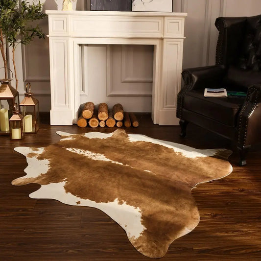 American style rug Imitation cowhide carpet room decor carpets for living room rugs house decoration mat for Bedroom floor mats