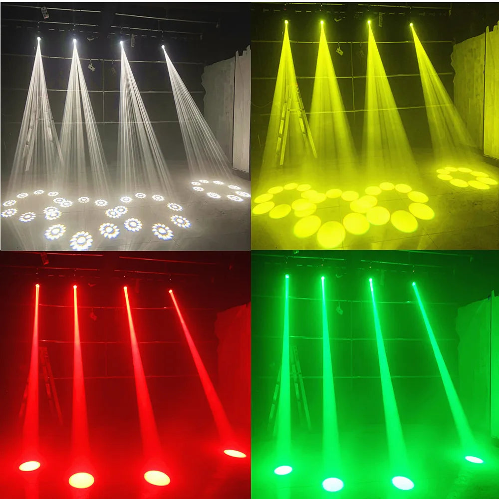 LED 120W Beam Spot Wash Gobo 8 Face Roto Prism Moving Head  Super Bright Dj Disco Light Stage