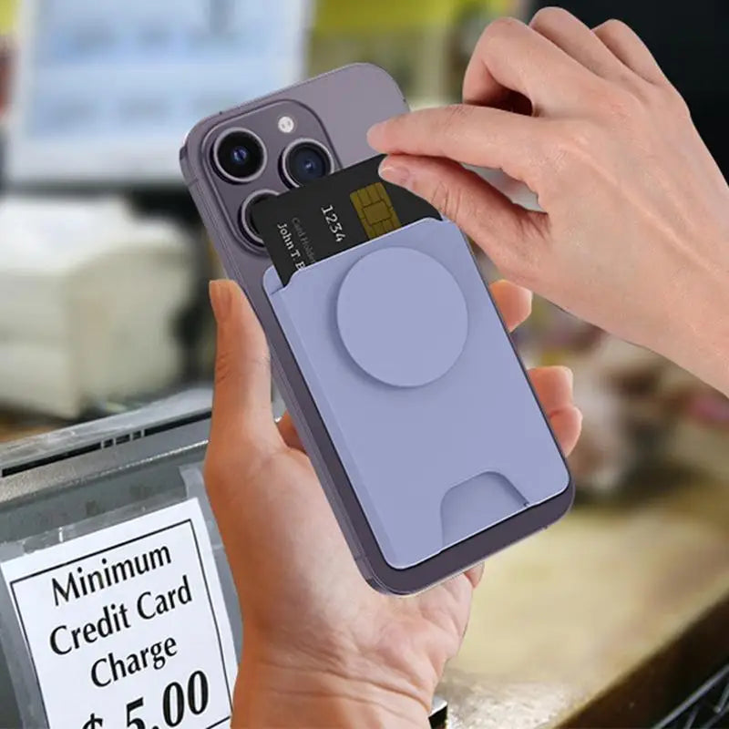 2 In 1 PC And Rubber Mobile Phone Credit Card Holder Strong Suction Car Magnetic Wallet Phone Case Stand ForPhone 14 13 12 Pro