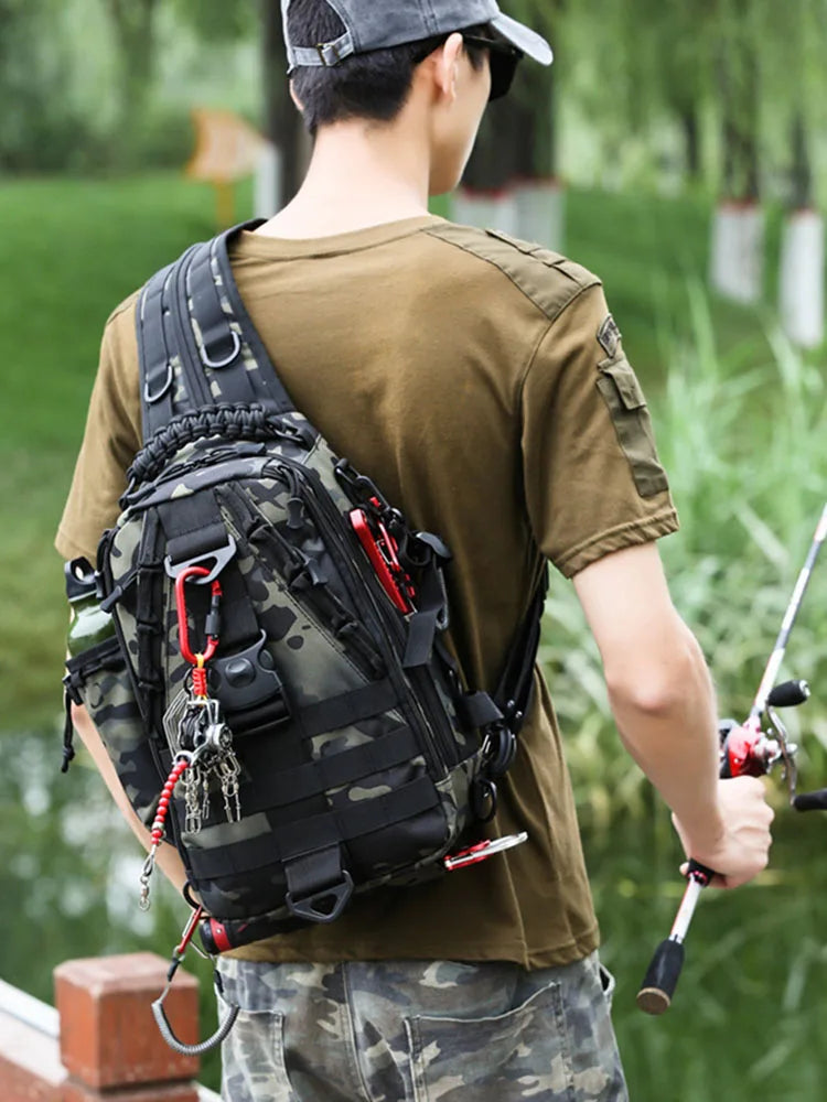 Waterproof Convenient Fishing Backpack Men Tactical Backpack Male Outdoor Multifunctional Camping Rucksack Climbing Shoulder Bag