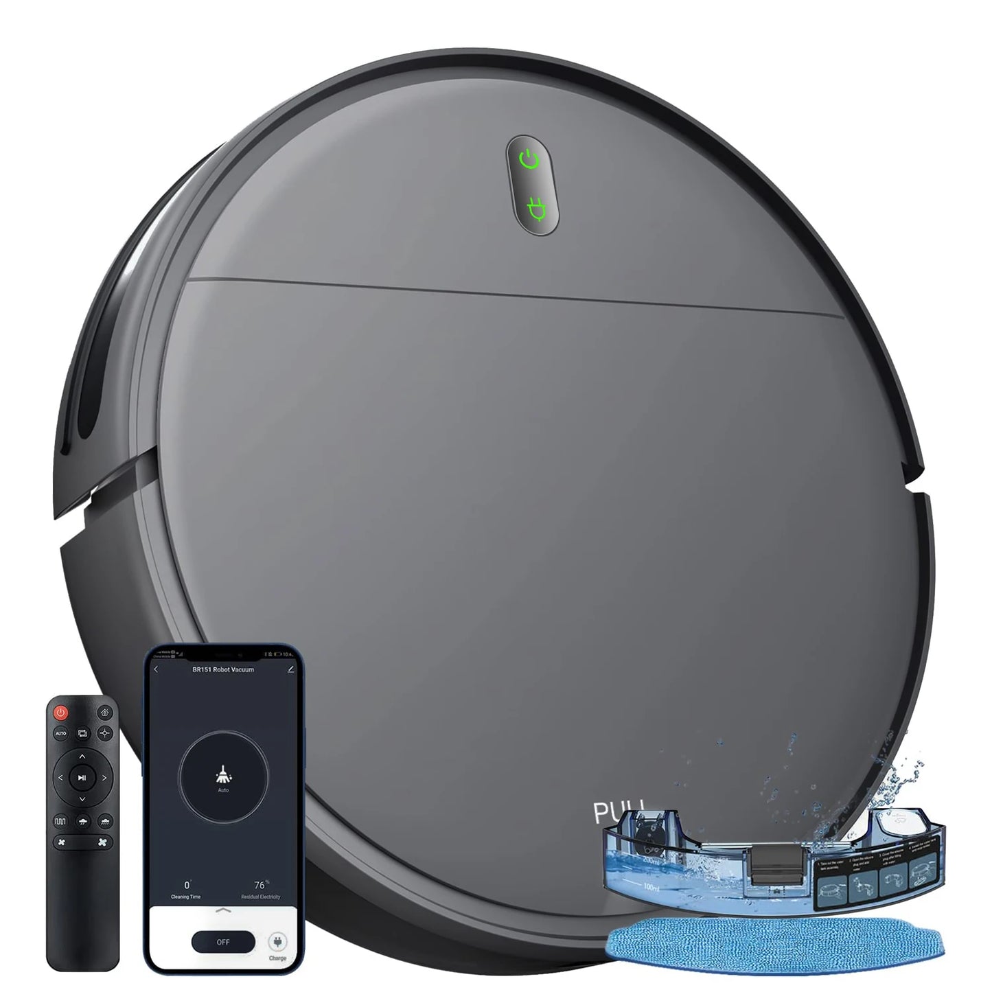 GOOVI BR151 Robot Vacuum Cleaner 6000Pa Strong Suction, Smart Home Support Wifi