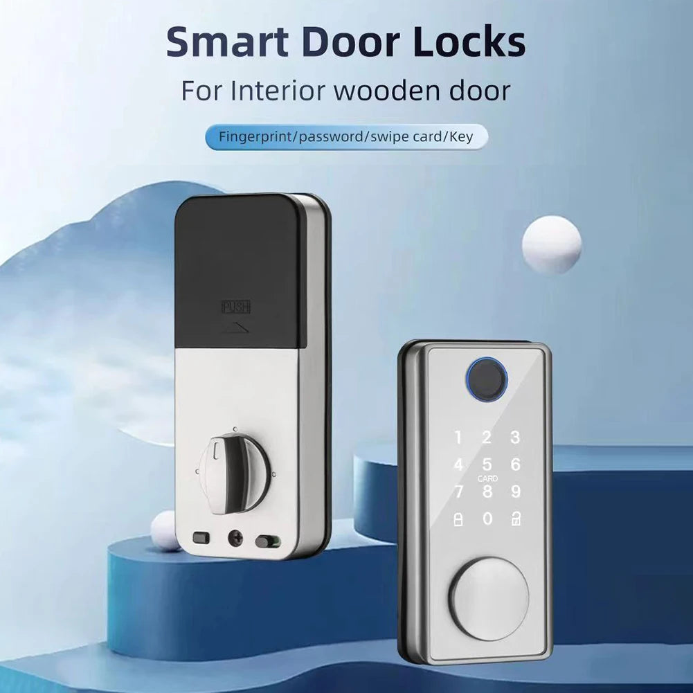 Smart Home Security Door Lock Anti-theft Biometric Smart Locks Tuya APP Bluetooth-compatible with Key Quick Unlock