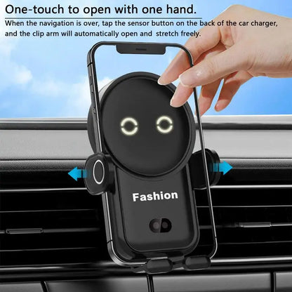 Phone Mount For Car Wireless Charger Qi Fast Charging Car Charger Auto Clamping Windshield Dash Air Vent Phone Holder Stand For