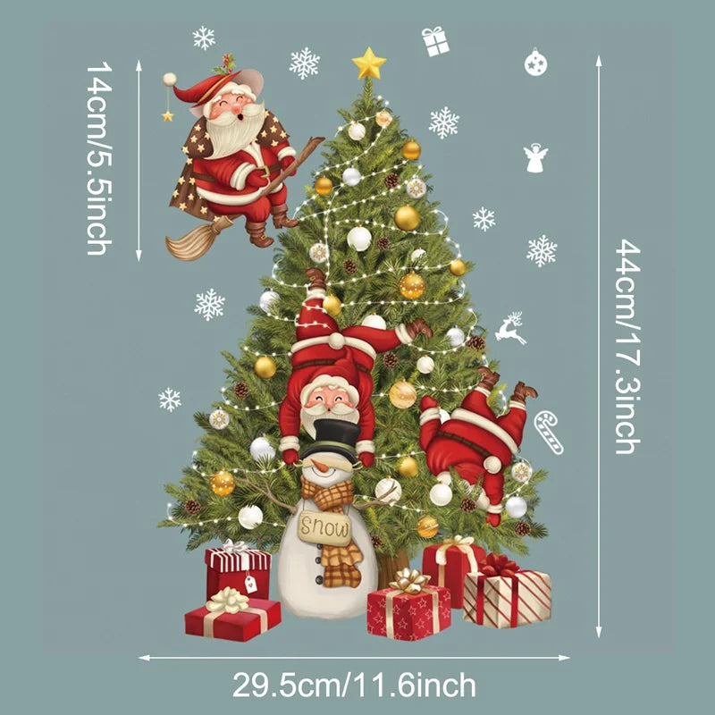 Christmas Window Stickers Christmas Wall Sticker Kids Room New Year Decoration 2025