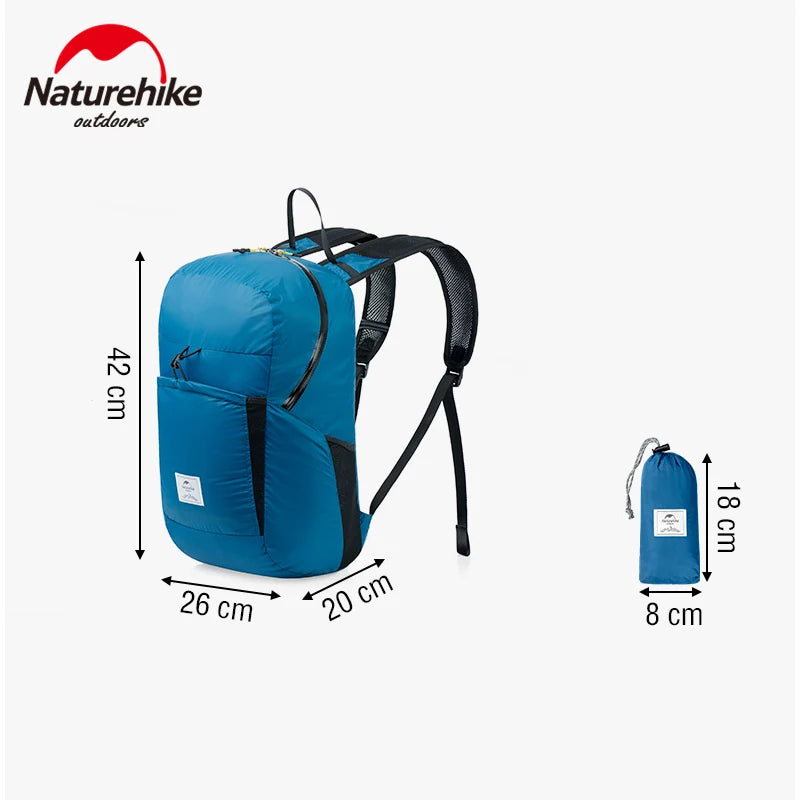 Naturehike Backpack Ultralight 22L Capacity Waterproof Woman Bag Outdoor Climbing Hiking Man Bags Fold Travel Camping Backpacks