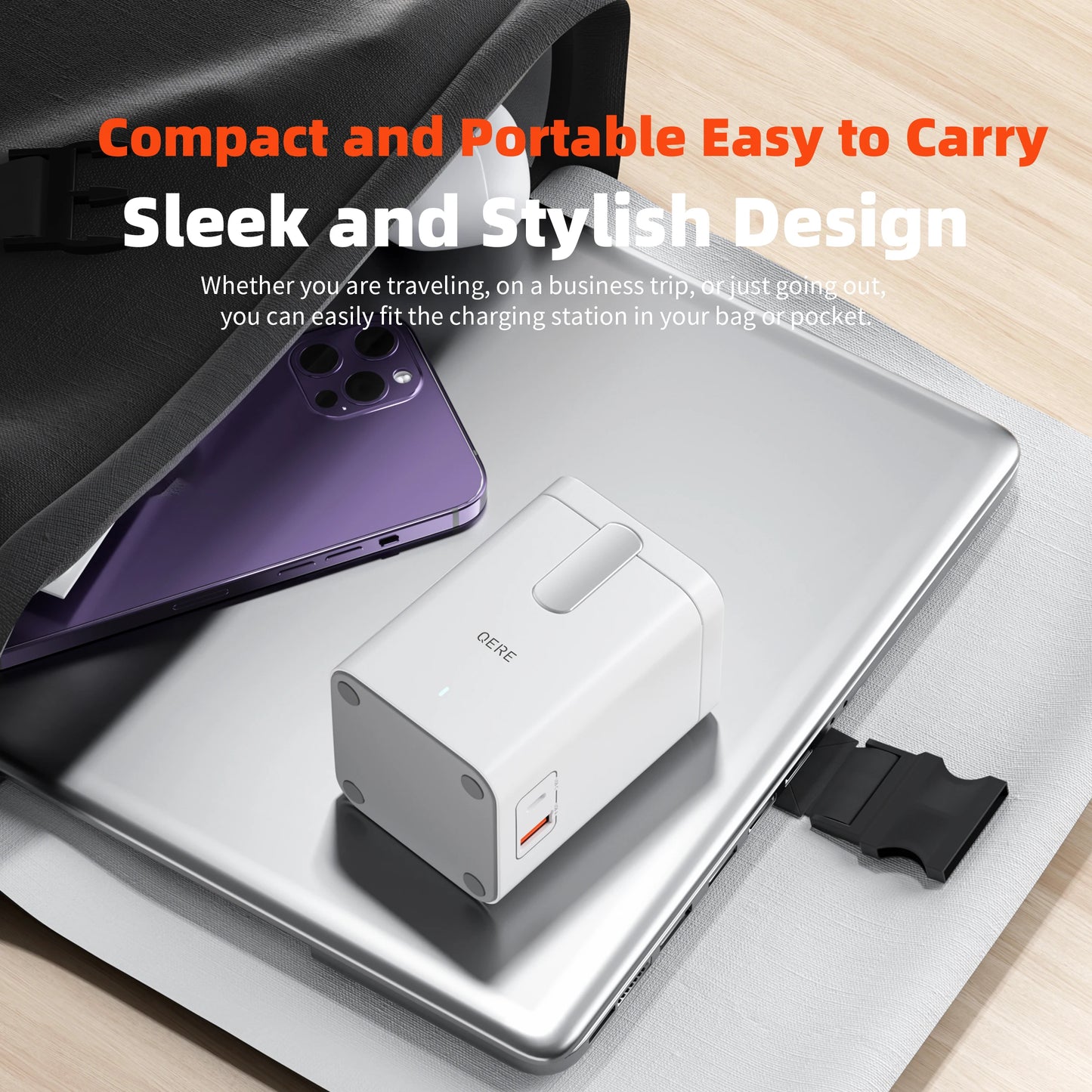 QERE Mobile Phone Magnetic Wireless Charger Station Fast Charging Safe Multi-functional Portable Foldable Mini  Wireless Charger