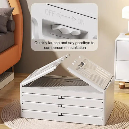 45/55/65cm Foldable Multi-Layer Storage Locker Multifunction Living Room Cabinets Furniture Storage Shelf Book Cloth Storage Bin