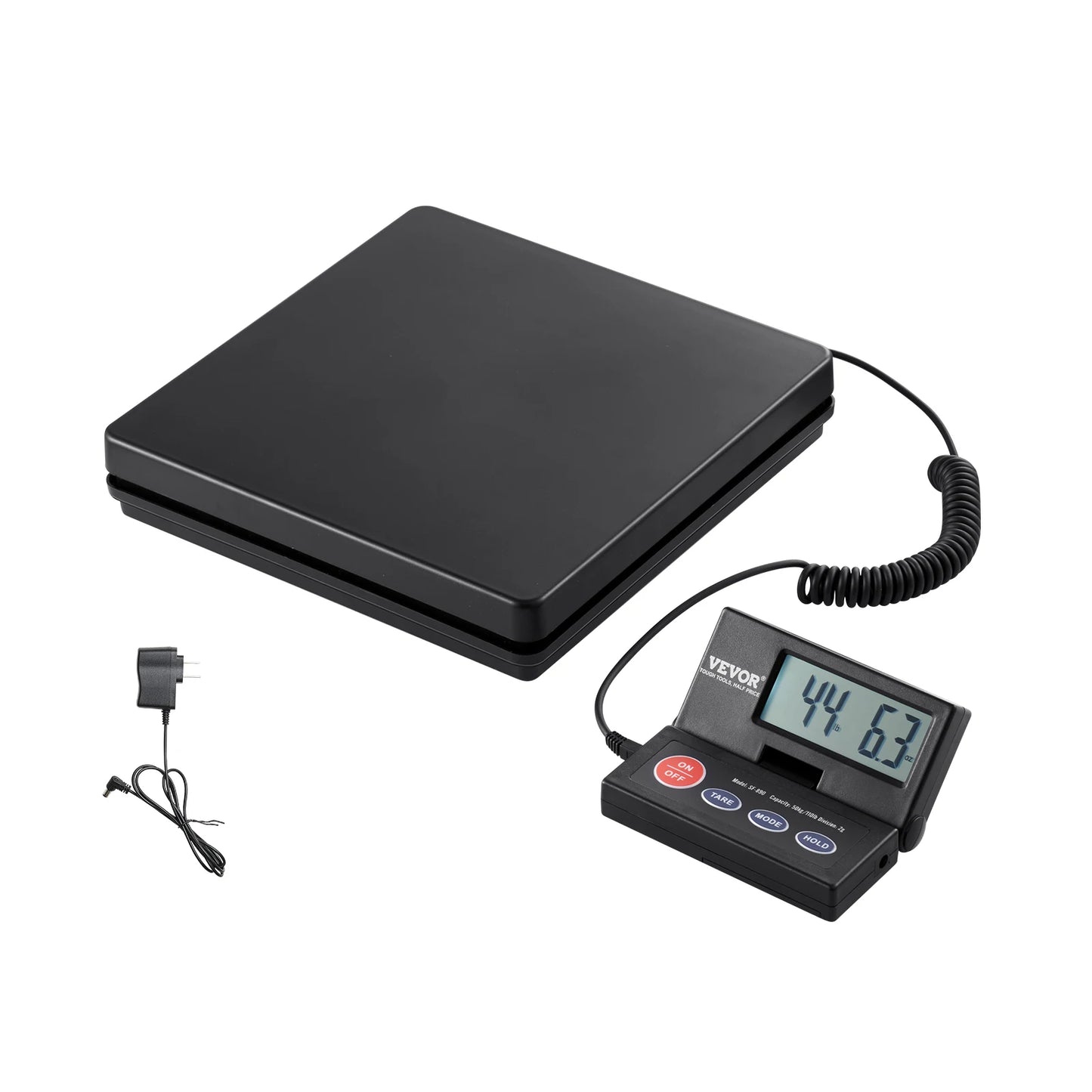 VEVOR 110 lbs Digital Postal Shipping Scale with Timer 90° Foldable LCD Screen AC/DC Powered Package Scale for Laggage Home