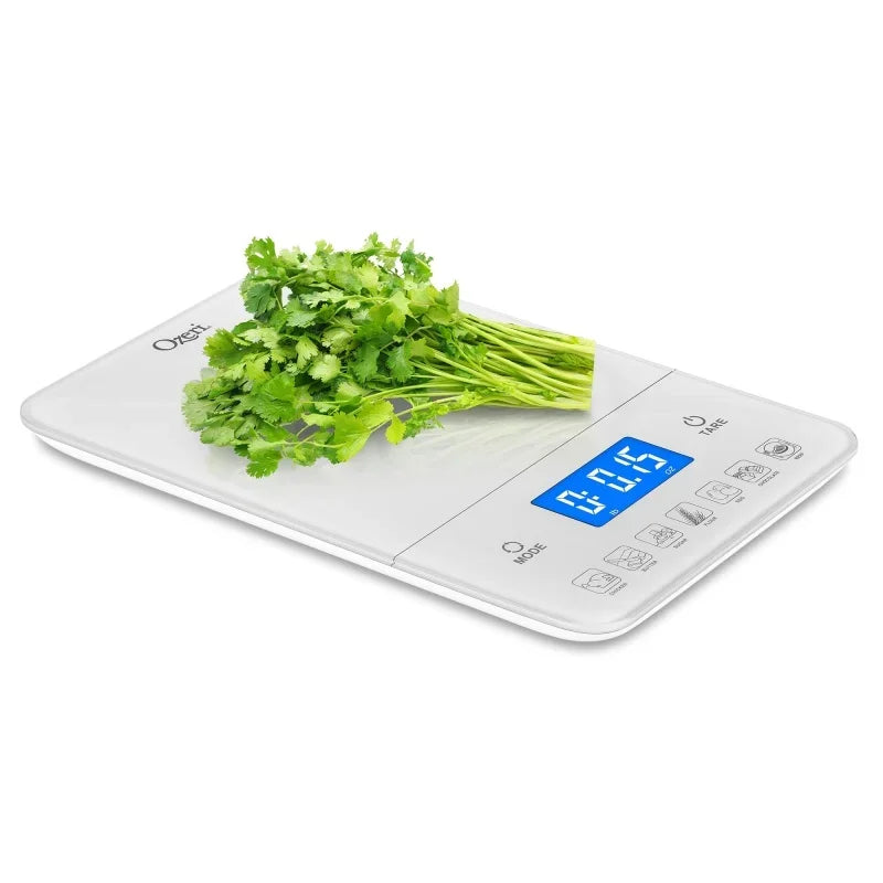 Ozeri Touch III 22 lbs. (10 kg) Digital Kitchen Scale with Calorie Counter, in Tempered Glass