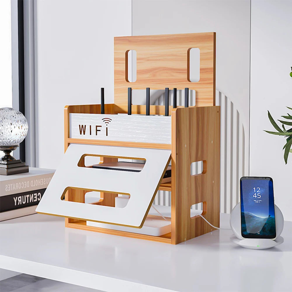 Wooden WiFi Router Storage Box/ Router Shelf