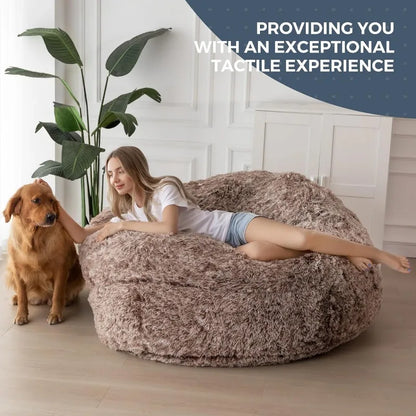 Giant Bean Bag Chair Bed for Adults, Convertible Beanbag Folds From Lazy Chair To Floor Mattress Bed, Large Floor Sofa Couch