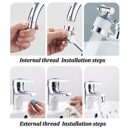 New 1080° Universal Rotation Faucet Sprayer Head for Washbasin Faucet Extender Splash Bubbler Nozzle Kitchen Tap 22/24mm Adaptor