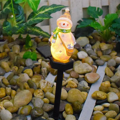 Waterproof Christmas Solar Light Stake With Santa Snowman Design Outdoor Christmas Light Decoration Holiday Waterproof