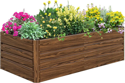 Galvanized Raised Garden Bed Ket Outdoor Large Metal Planter Boxes Steel Kit for Vegetables, Flowers, Herbs, and Succulents