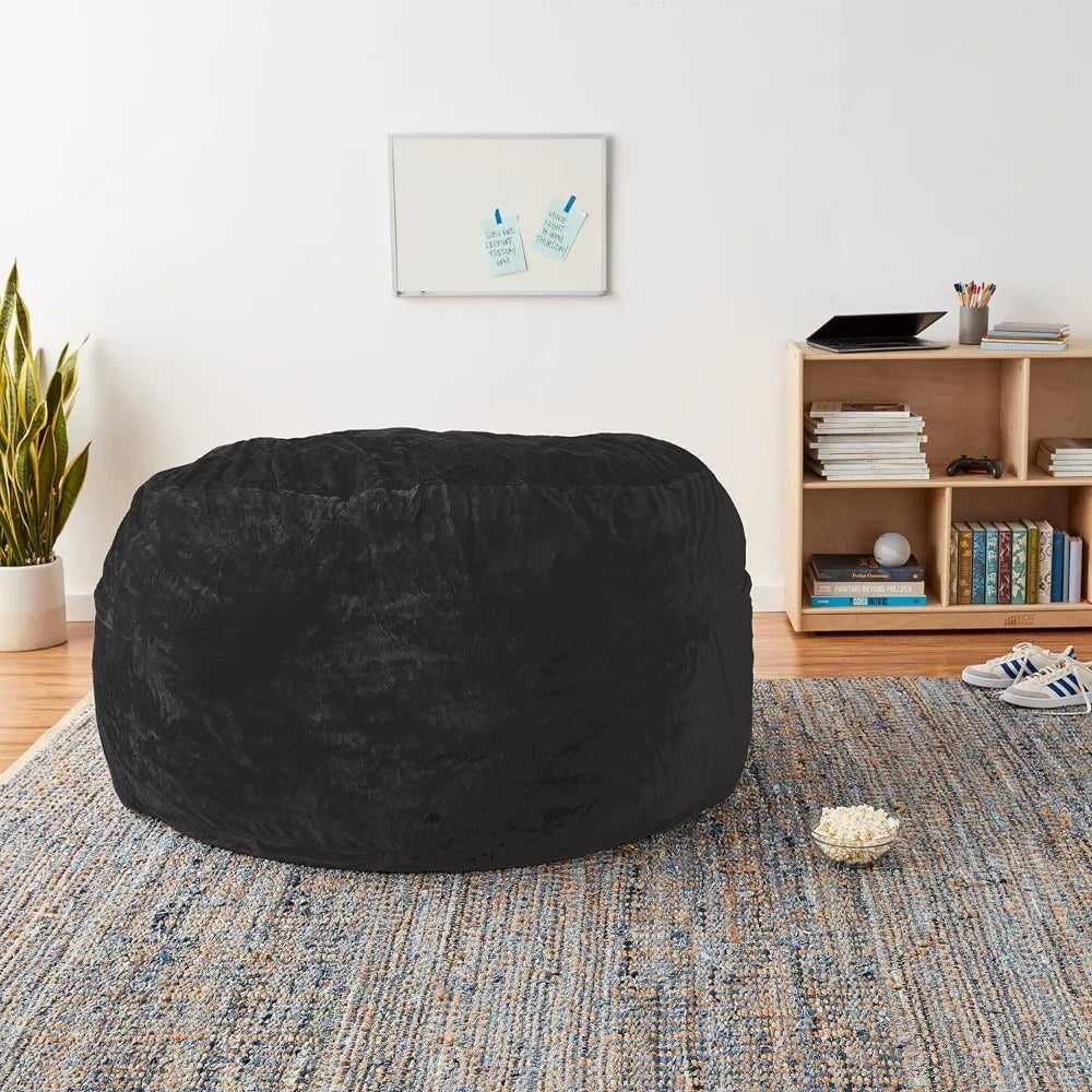 Sack Bean Bag Chair: Giant 5' Memory Foam Furniture Bean Bag - Big Sofa with Soft Micro Fiber Cover - Charcoal