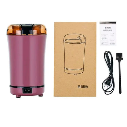 NEW Mini Portable Electric Coffee Bean Grinder, Kitchen Tool, Herbs Salt Pepper Spices Nuts Crusher, EU Plug -Black