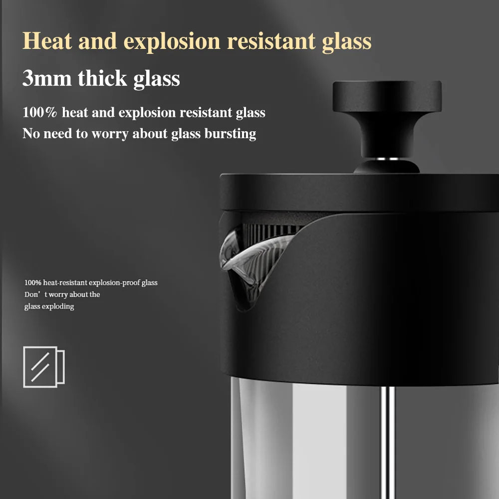 French Press Coffee Maker High Borosilicate Glass