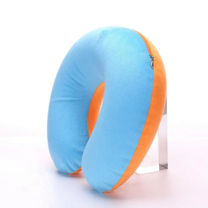 U-shaped Neck Cushion Inflatable Memory Foam Travel Pillow