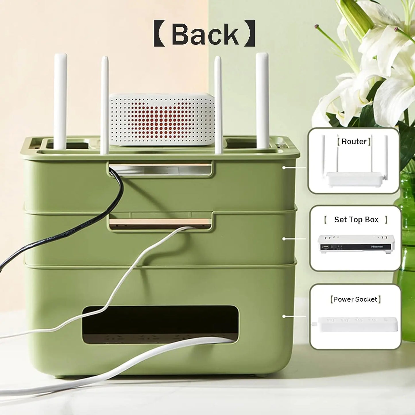 Wireless Wifi Router Storage Box with Transparent Modem