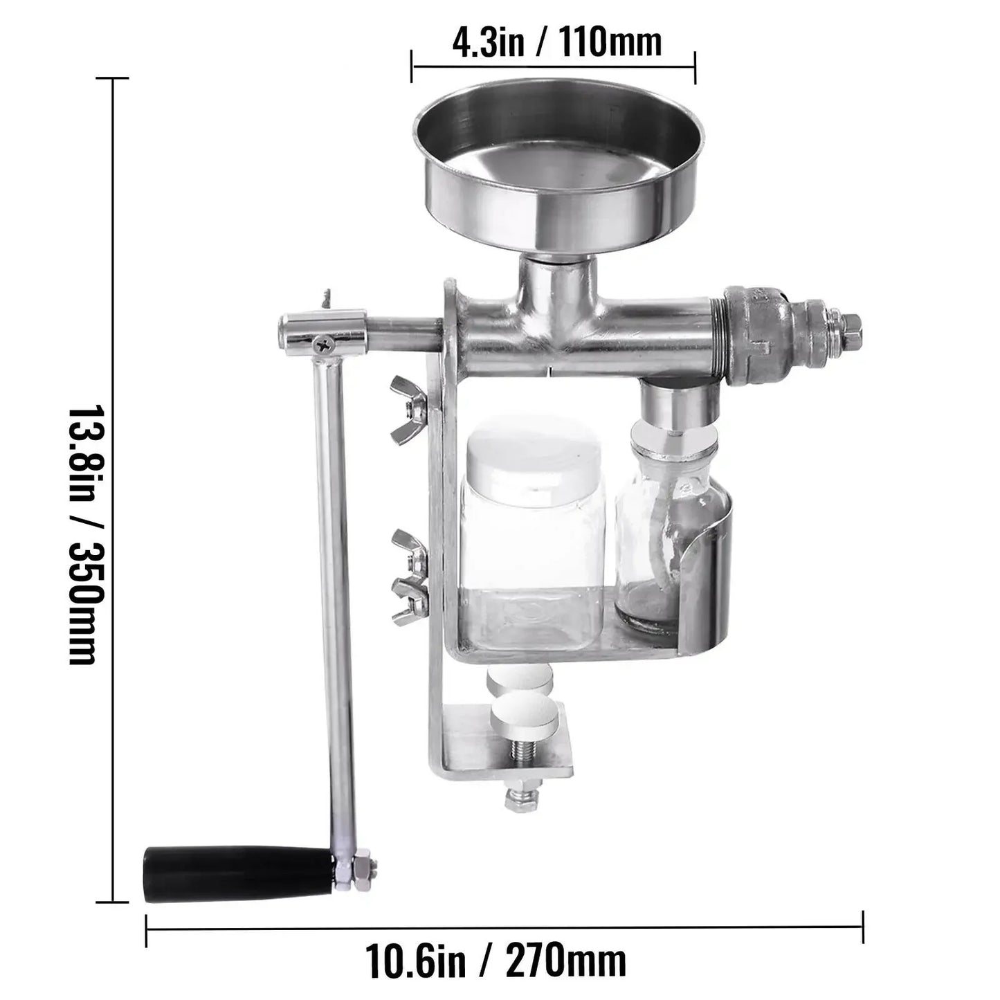 VEVOR Manual Oil Press Machine 304 Stainless Steel for DIY Seed Nut Peanut Oil Expeller Extractor Household Cold Oil Extractor