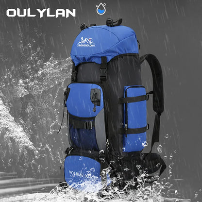 Oulylan 90-liter Camping Extra Large Large Capacity Traveling Luggage Bag with Water Splashing Prevention Backpack